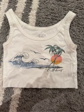 Billabong White Crop Tank